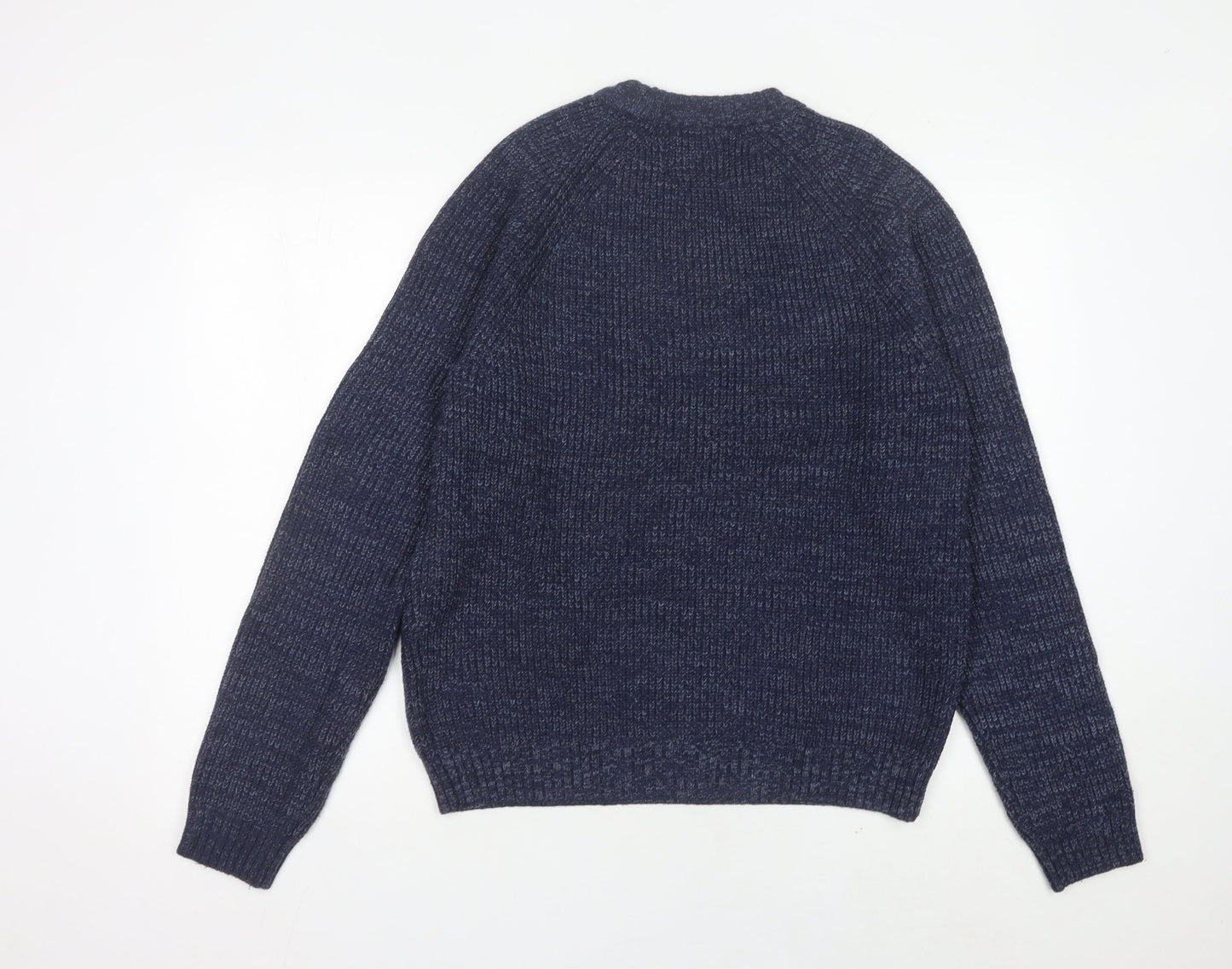 Hollister Men’s Blue Knit Pullover Jumper M Relaxed Fit Chunky Knit