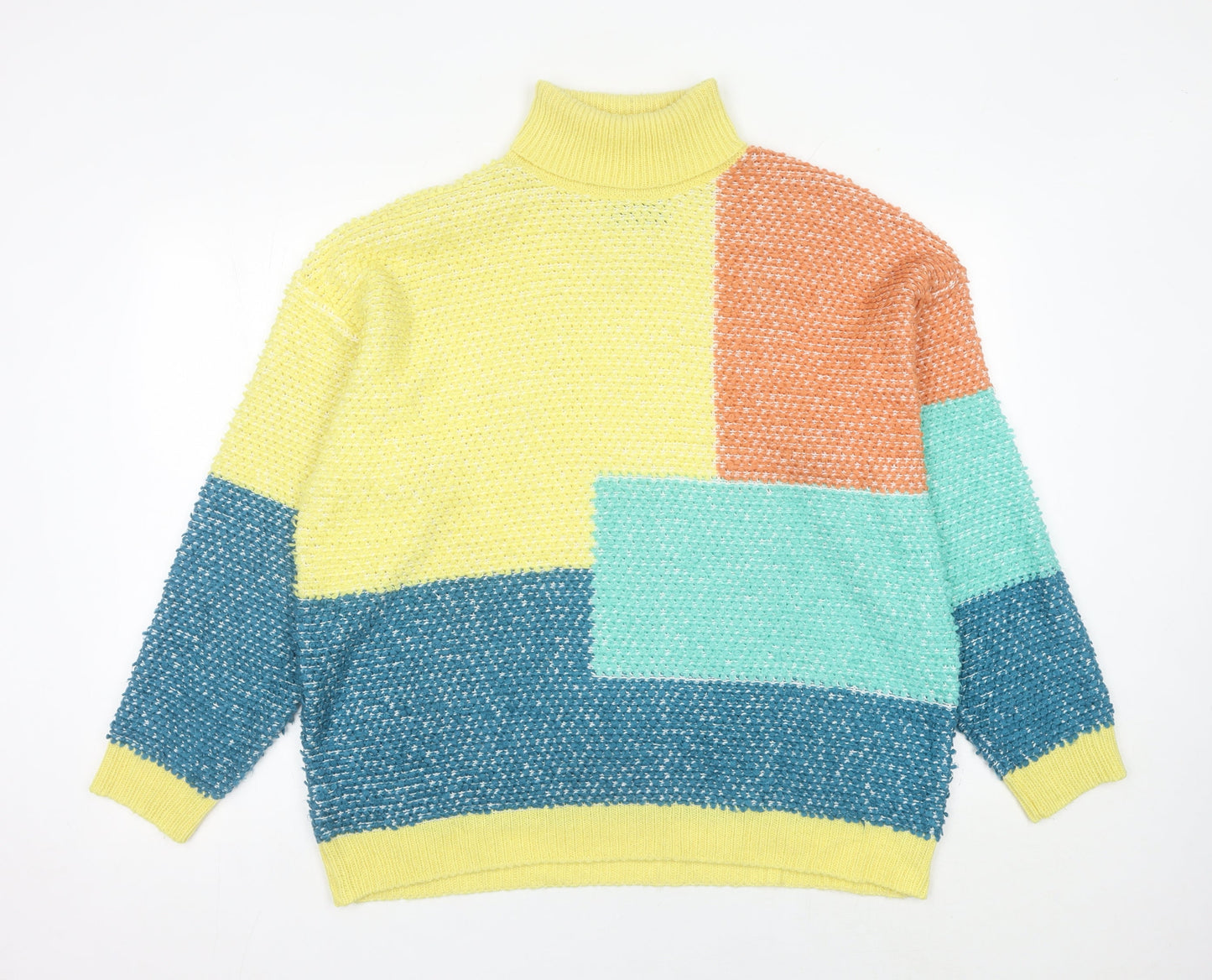 ASOS Women’s Multicoloured Roll Neck Chunky Knit Jumper Size M