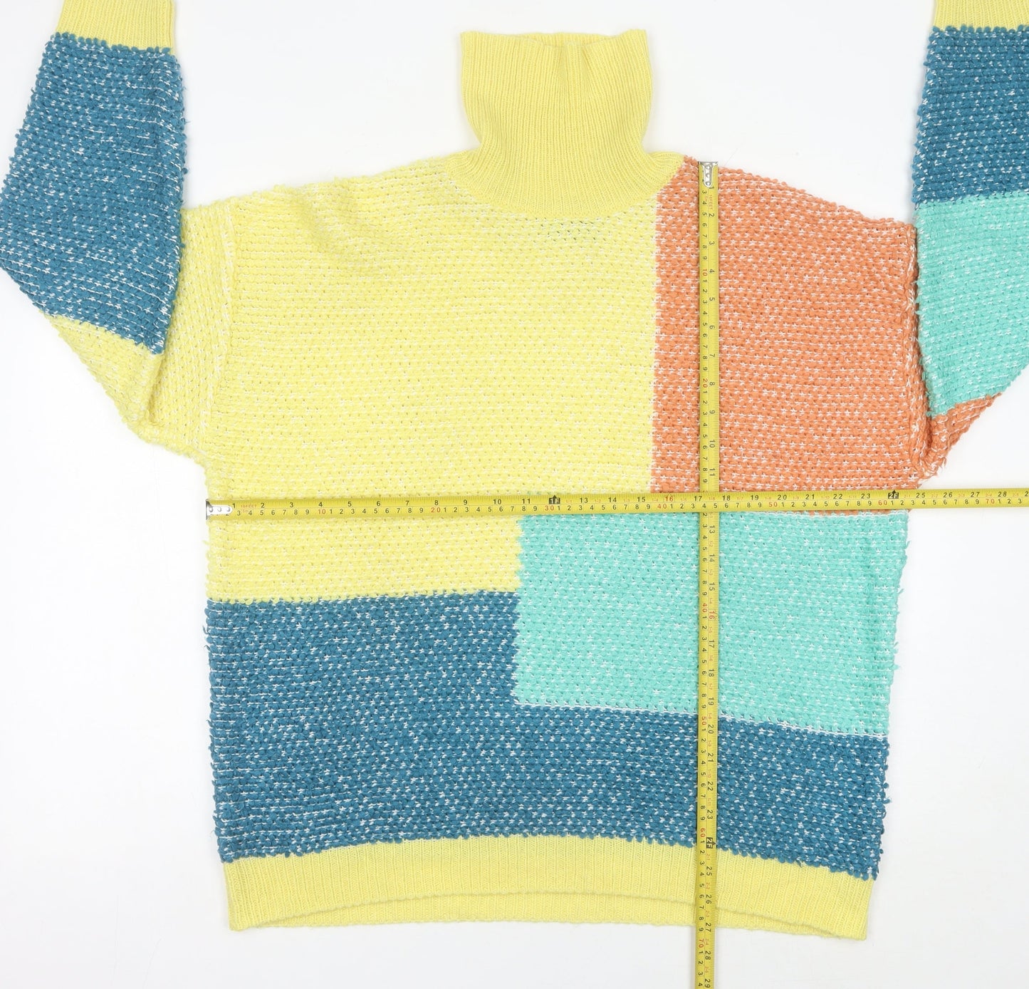 ASOS Women’s Multicoloured Roll Neck Chunky Knit Jumper Size M