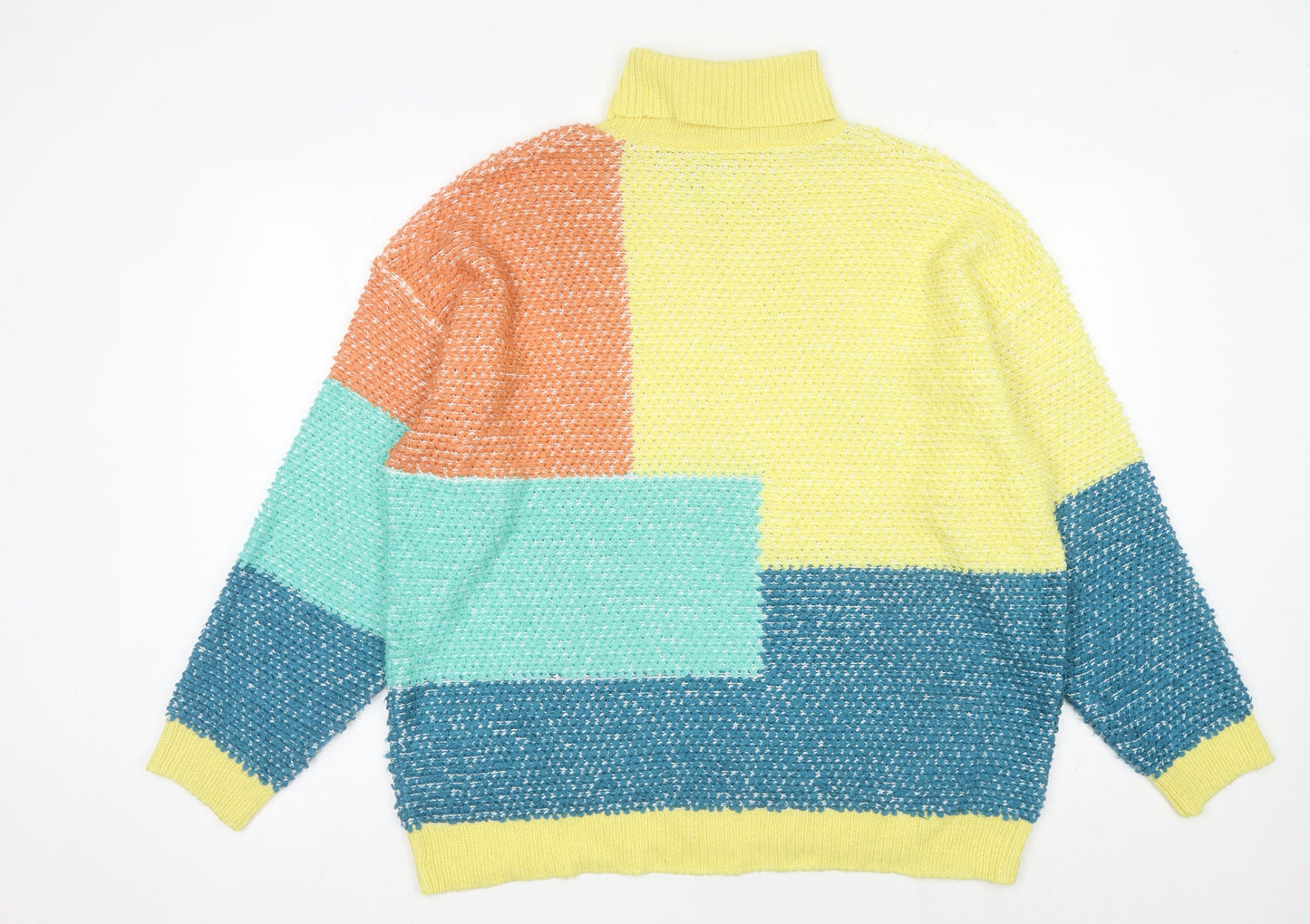 ASOS Women’s Multicoloured Roll Neck Chunky Knit Jumper Size M