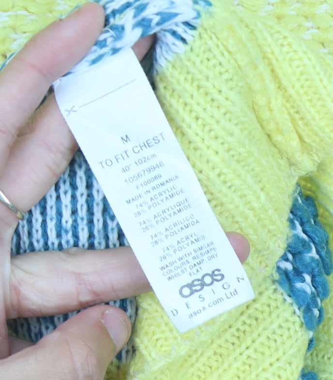 ASOS Women’s Multicoloured Roll Neck Chunky Knit Jumper Size M