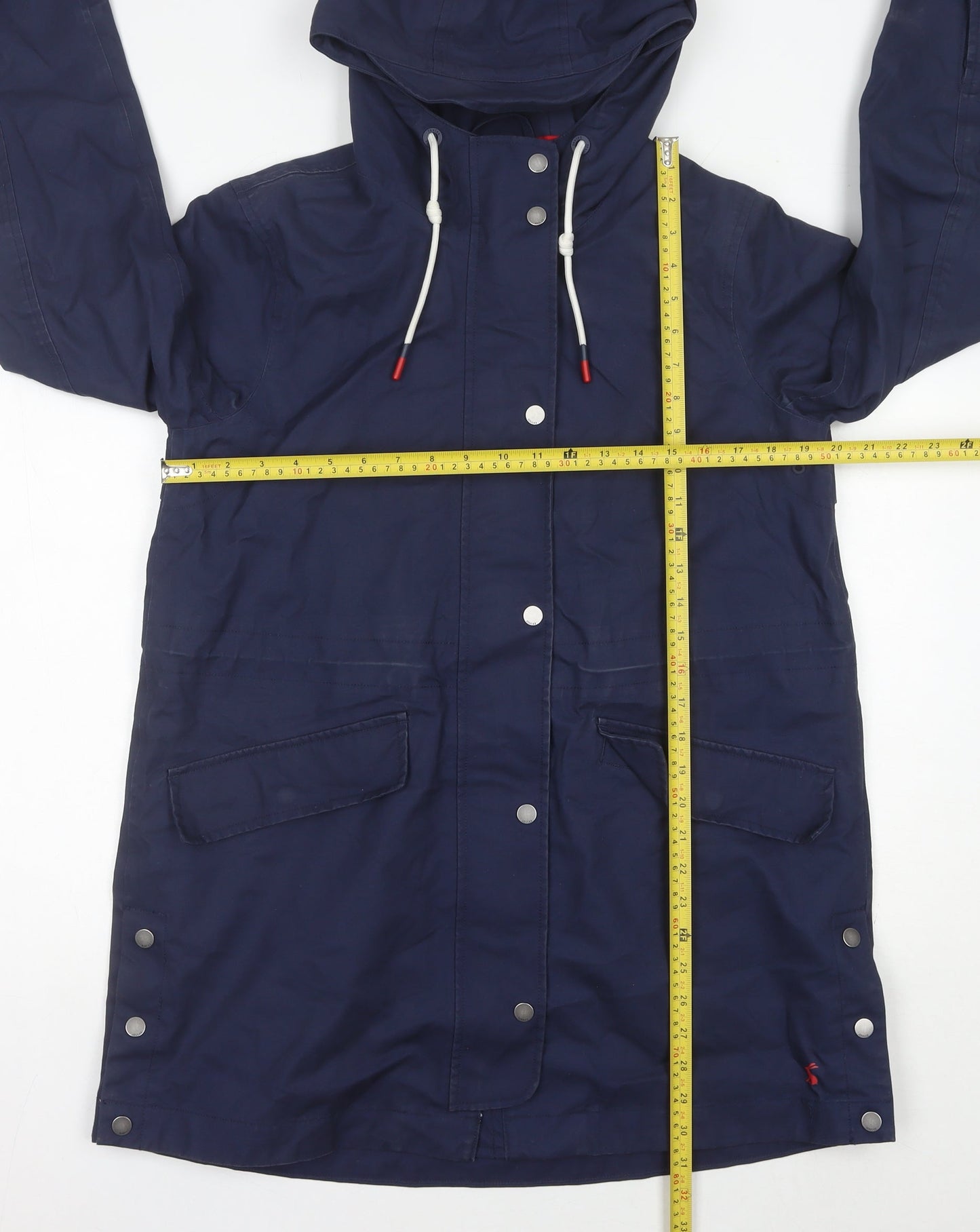 Joules Womens Blue Size 10 Hooded Waterproof Rain Coat Jacket