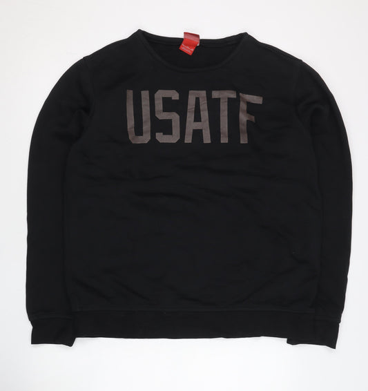 Nike Men's Black XL Pullover Sweatshirt USATF Graphic Logo Crew Neck