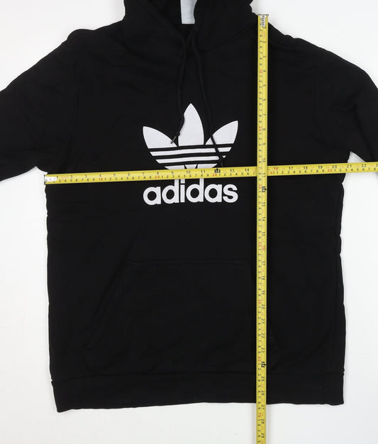 adidas Mens Black Pullover Hoodie Size L Logo Sportswear