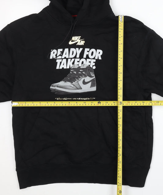 Jordan Men’s Black Pullover Hoodie M Graphic Nike Air Ready For Takeoff