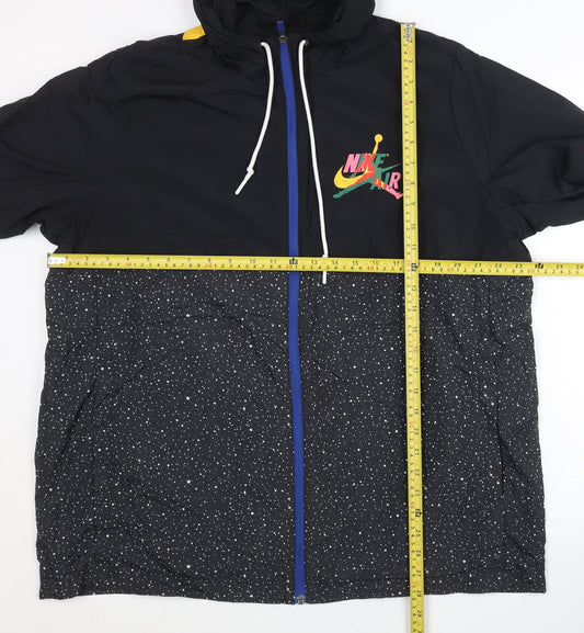 Nike Jordan Men’s Black XL Windbreaker Jacket Hooded Full Zip