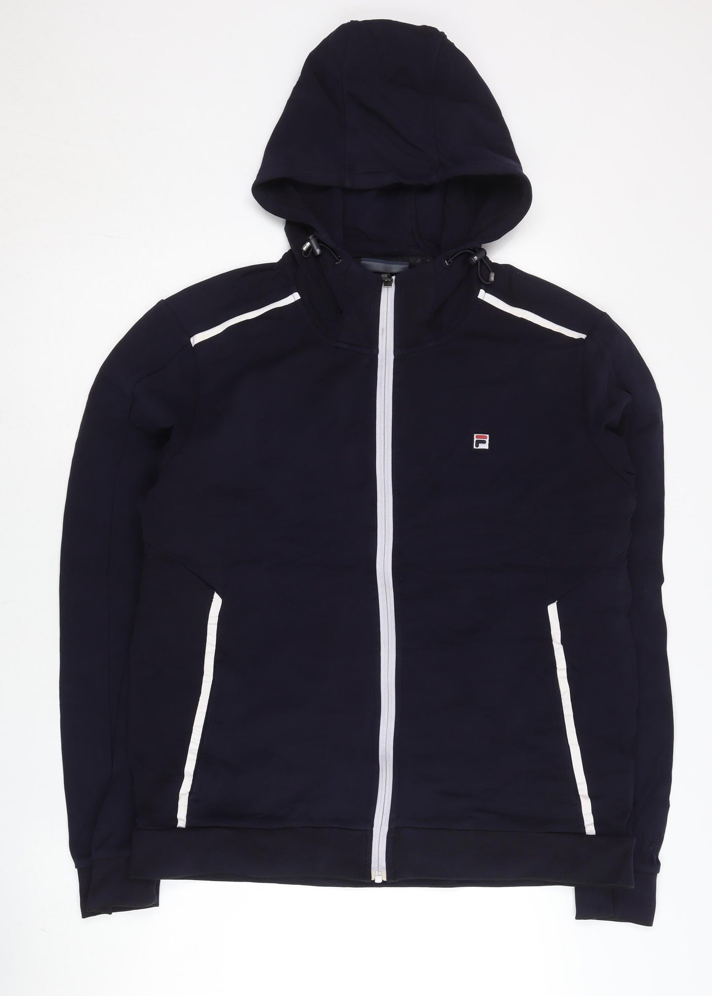Fila Mens Blue Full Zip Hoodie Jacket L Regular Fit Logo Sportswear