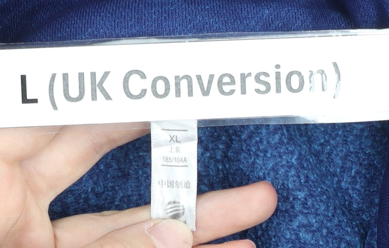 Adidas Men’s Blue Track Jacket L Regular Fit Full Zip Cotton Blend