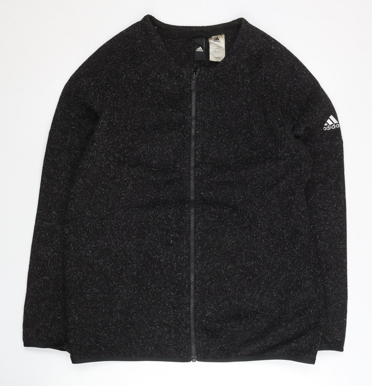 Adidas Unisex Black Full Zip Fleece Jacket Size L Sportswear
