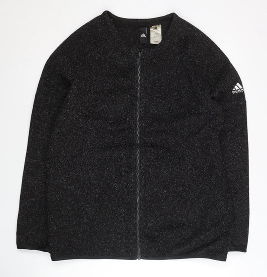 Adidas Unisex Black Full Zip Fleece Jacket Size L Sportswear