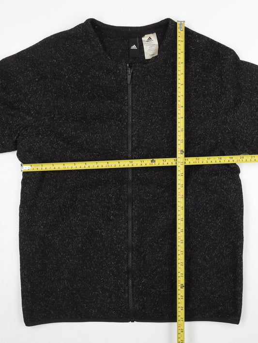 Adidas Unisex Black Full Zip Fleece Jacket Size L Sportswear