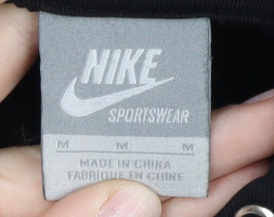 Nike Mens Black Gold Full Zip Hoodie Sweatshirt Size M Sportswear