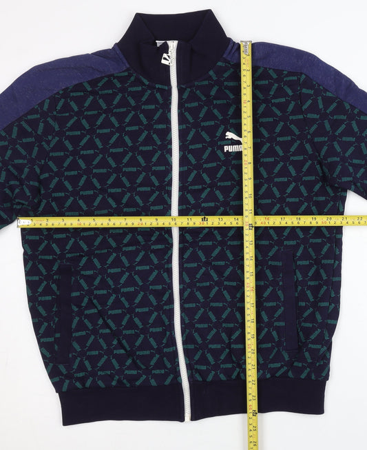 Puma Men’s Blue Track Jacket L Full Zip Logo Sportswear
