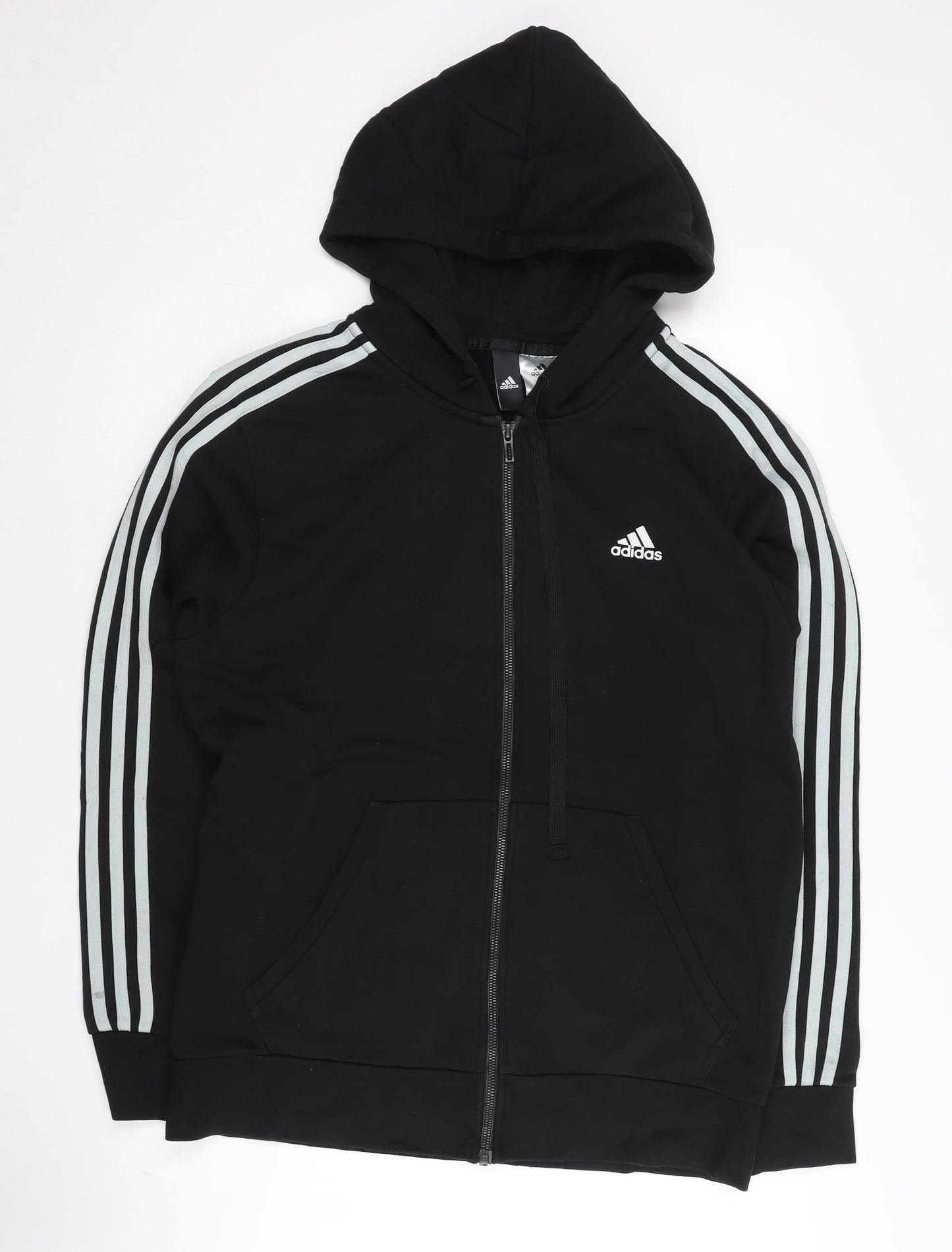 Adidas Men’s Black Full Zip Hoodie L Sports Gym Training