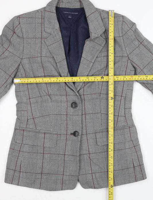 Tommy Hilfiger Womens Grey Check Trouser Suit Size 8 Slim Fit
