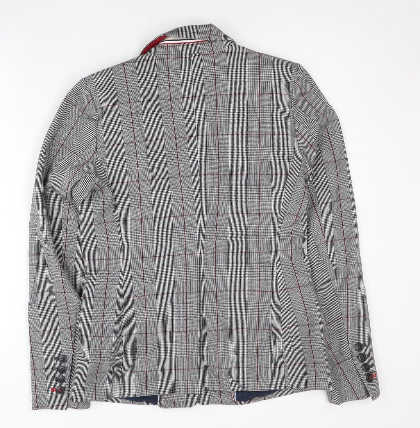 Tommy Hilfiger Womens Grey Check Trouser Suit Size 8 Slim Fit