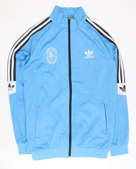 Adidas Men Blue Track Jacket L Full Zip Sportswear Casual