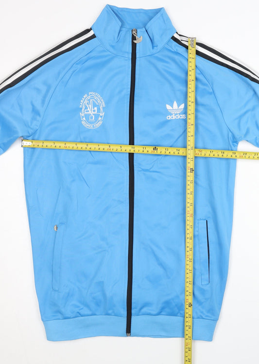 Adidas Men Blue Track Jacket L Full Zip Sportswear Casual