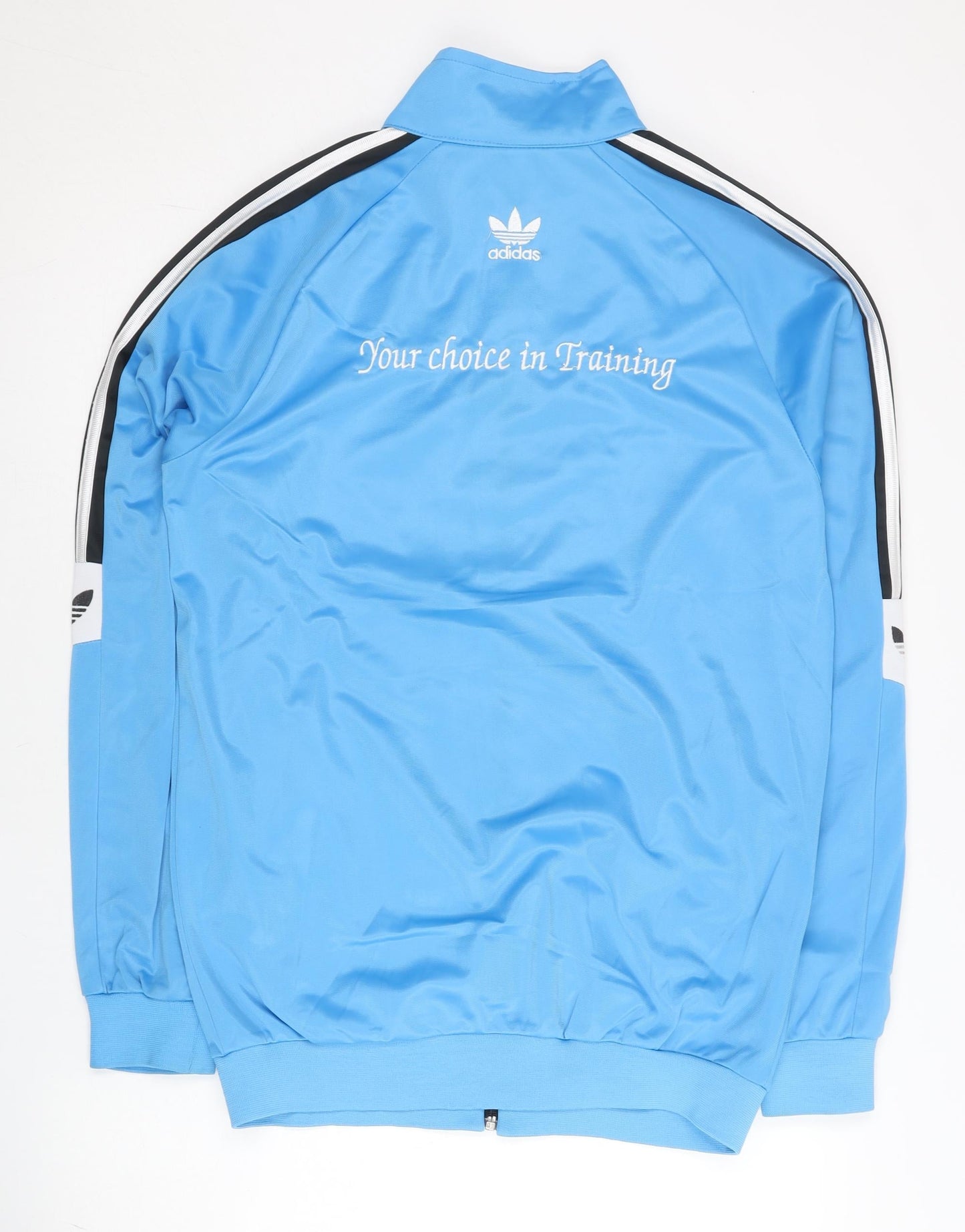 Adidas Men Blue Track Jacket L Full Zip Sportswear Casual