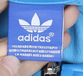 Adidas Men Blue Track Jacket L Full Zip Sportswear Casual