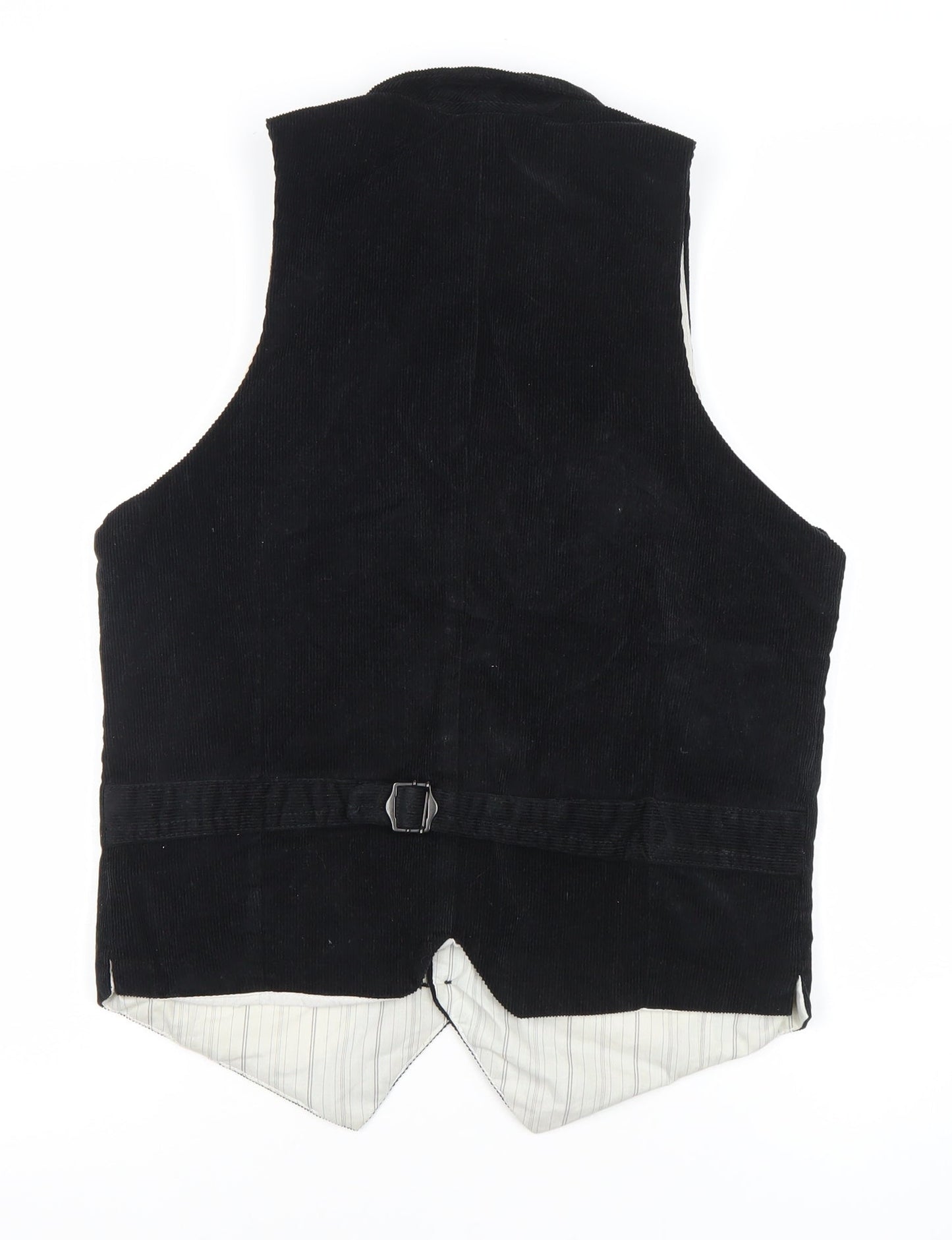 Zara Boys Black Cotton Corduroy Waistcoat Age 10 Formal Party Wedding