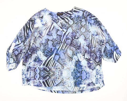 Anna Rose Womens Multicoloured Blouse Size 22 Tunic Style 3/4 Sleeve