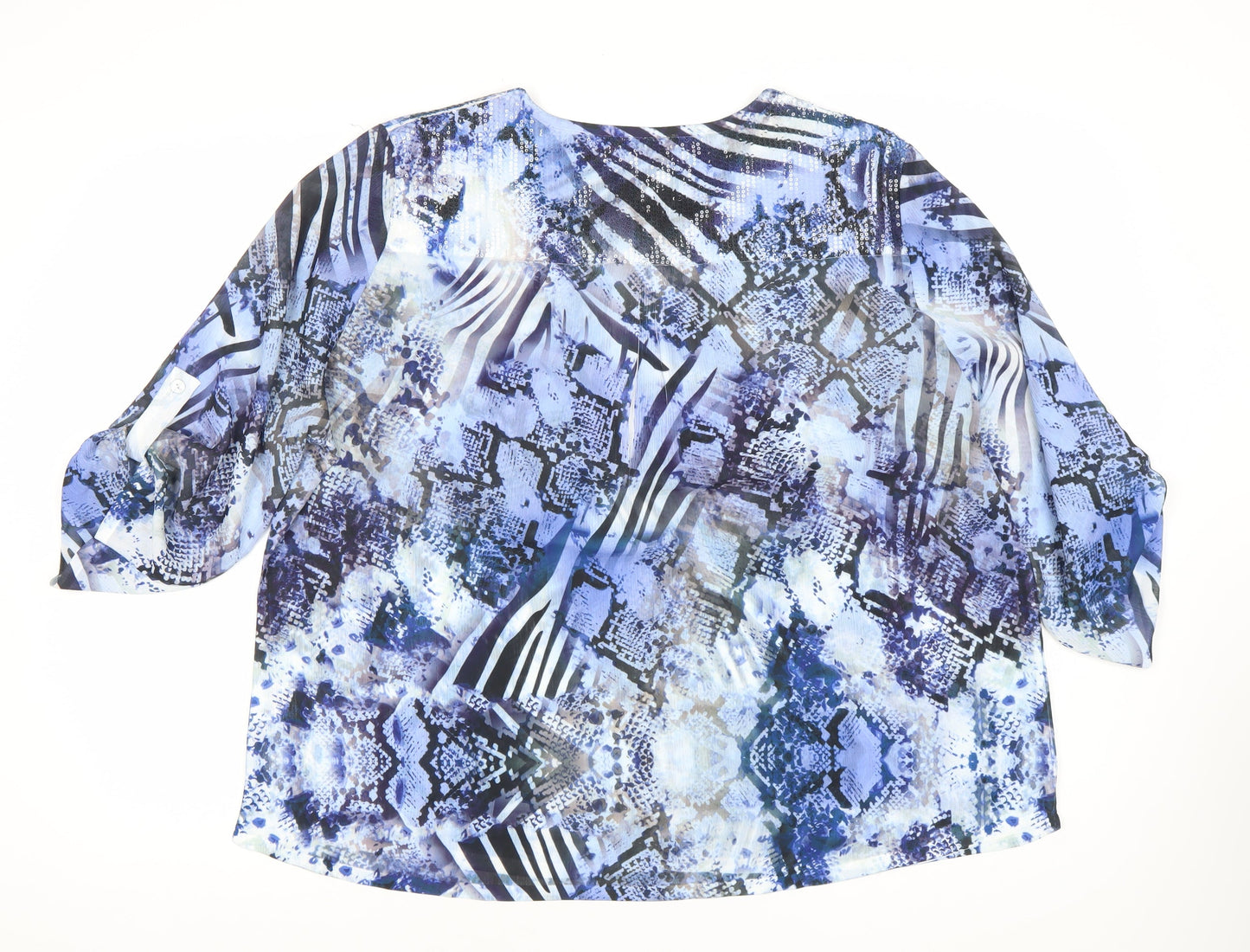 Anna Rose Womens Multicoloured Blouse Size 22 Tunic Style 3/4 Sleeve