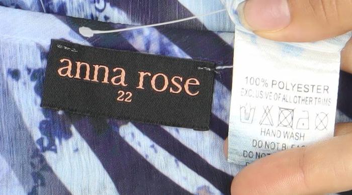 Anna Rose Womens Multicoloured Blouse Size 22 Tunic Style 3/4 Sleeve