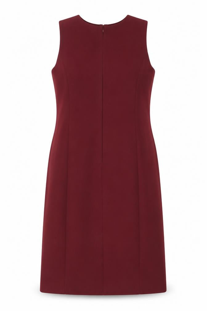 BHS Women Red Size 14 Sleeveless Sheath Knee Length Dress