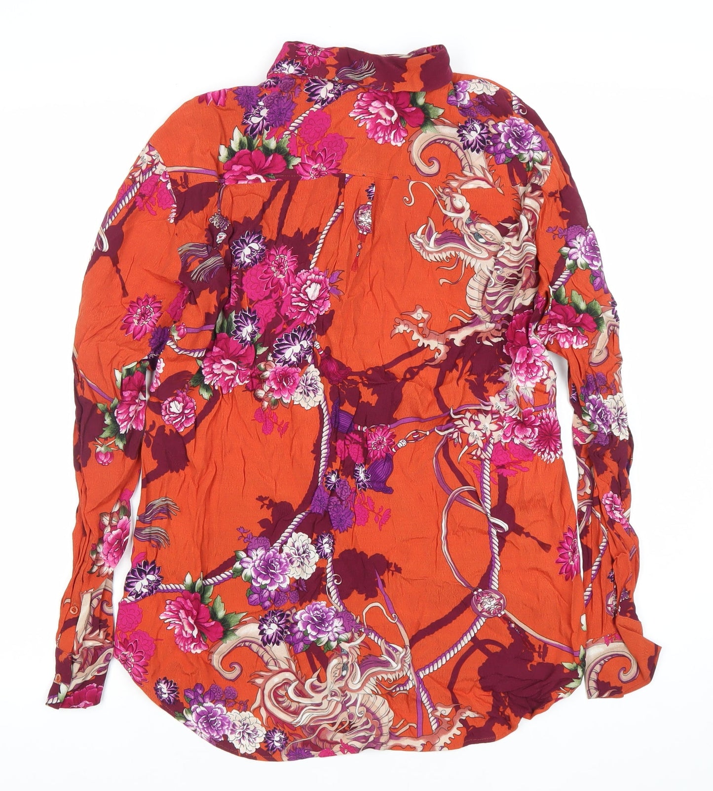 Oui Womens Multicoloured Floral Button-Up Shirt Size 10