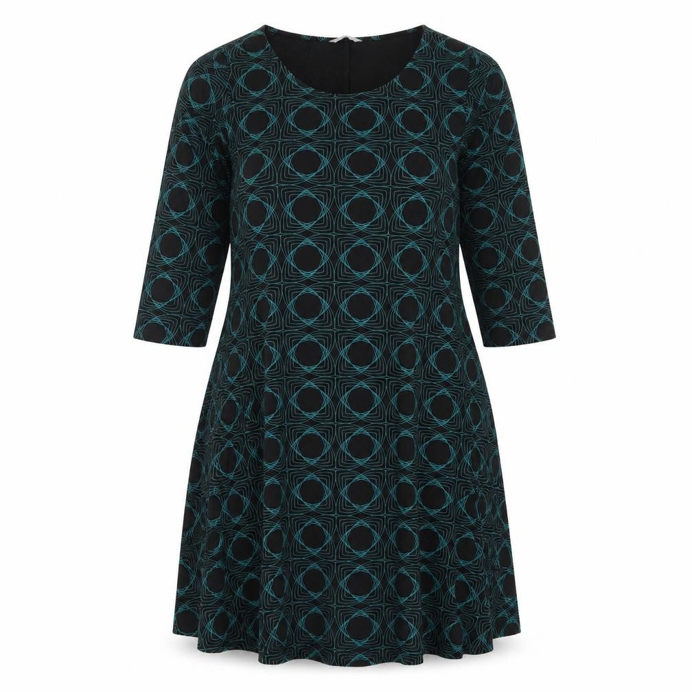 Marks and Spencer Women’s Black Green Skater Dress UK 16