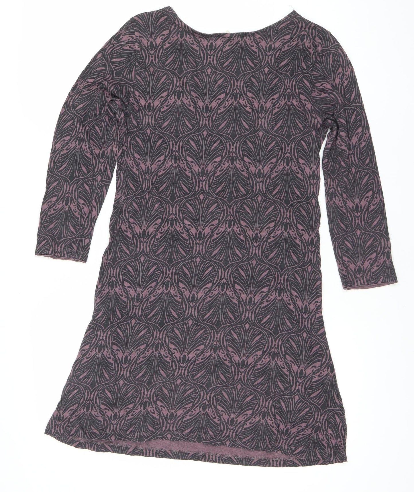 White Stuff Womens Purple Geometric A-Line Cotton Dress S