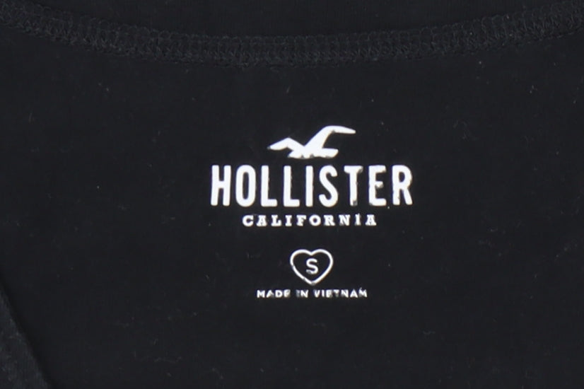 Hollister Womens Black Slim Fit Wrap Blouse Size S Long Sleeve