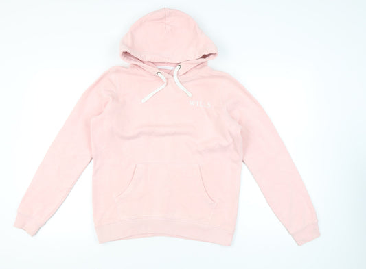 Jack Wills Women's Pink Cotton Hoodie UK 12 Pullover Casual Sweatshirt