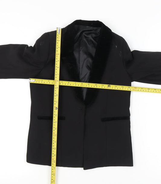 Paisley London Girls Black Slim Fit Blazer Jacket Size 12 Years