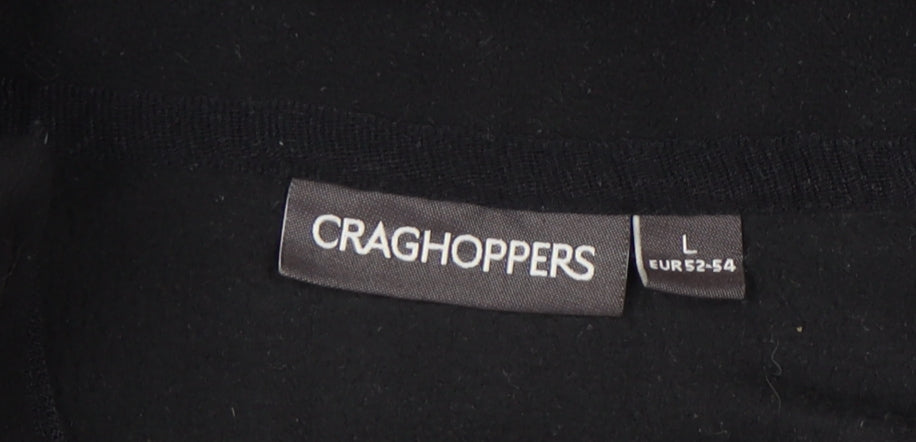 Craghoppers Men's Black Fleece Sweatshirt L 1/2 Zip Pullover Outdoor