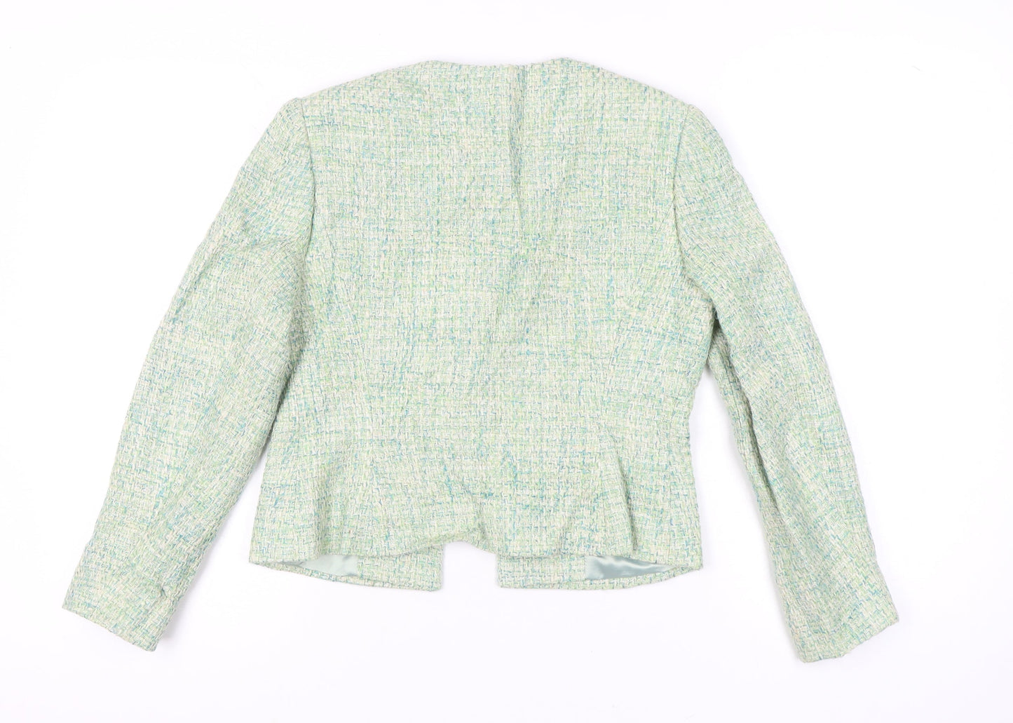 Minosa Petite Women’s Green Bouclé Suit Jacket Size 10 Workwear