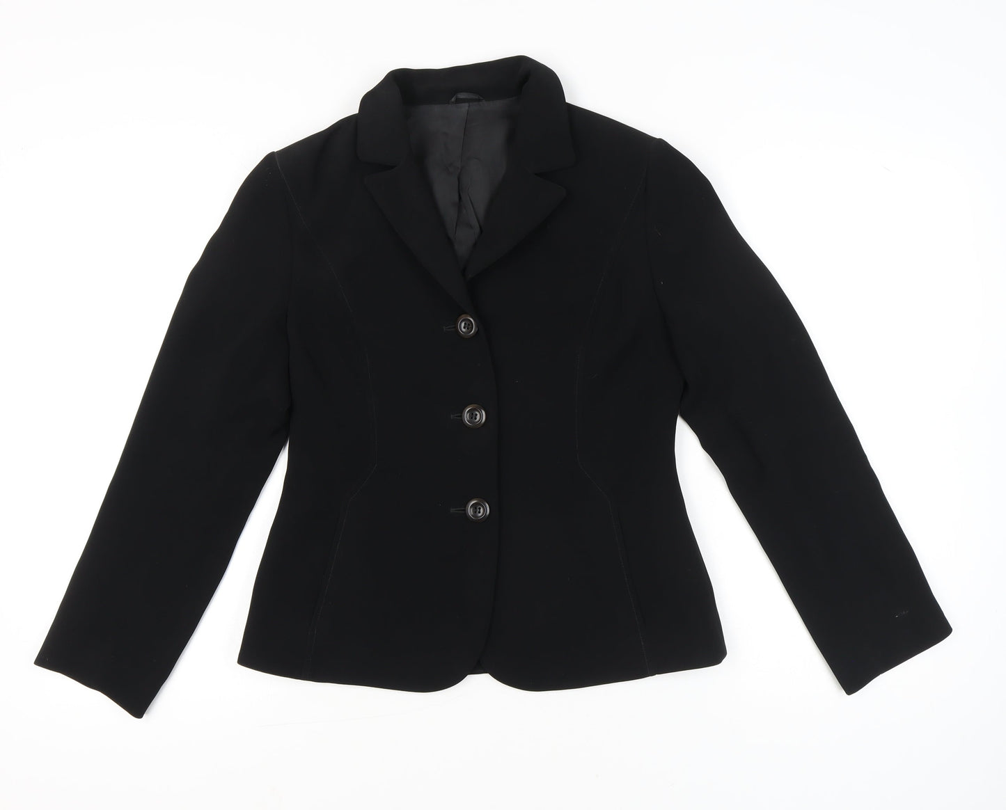 Hobbs Women Black Size 12 Tailored Blazer Jacket Classic Workwear