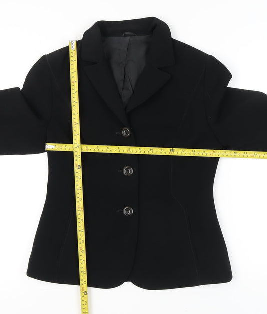 Hobbs Women Black Size 12 Tailored Blazer Jacket Classic Workwear