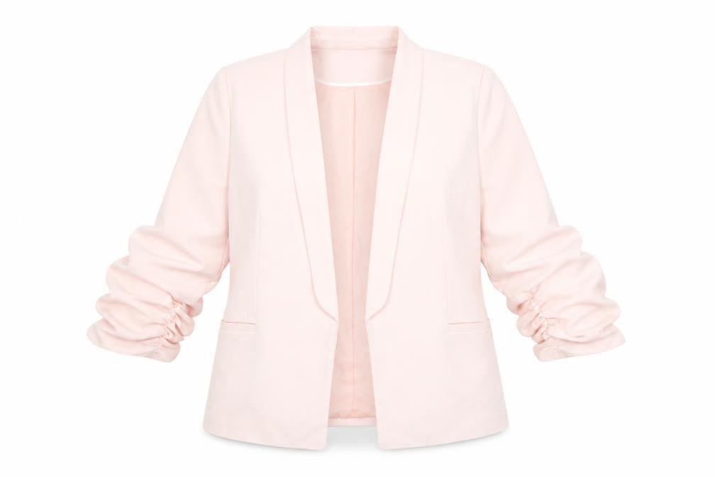 Miss Selfridge Women’s Pink Blazer UK 14 Shawl Lapel 3/4 Sleeve