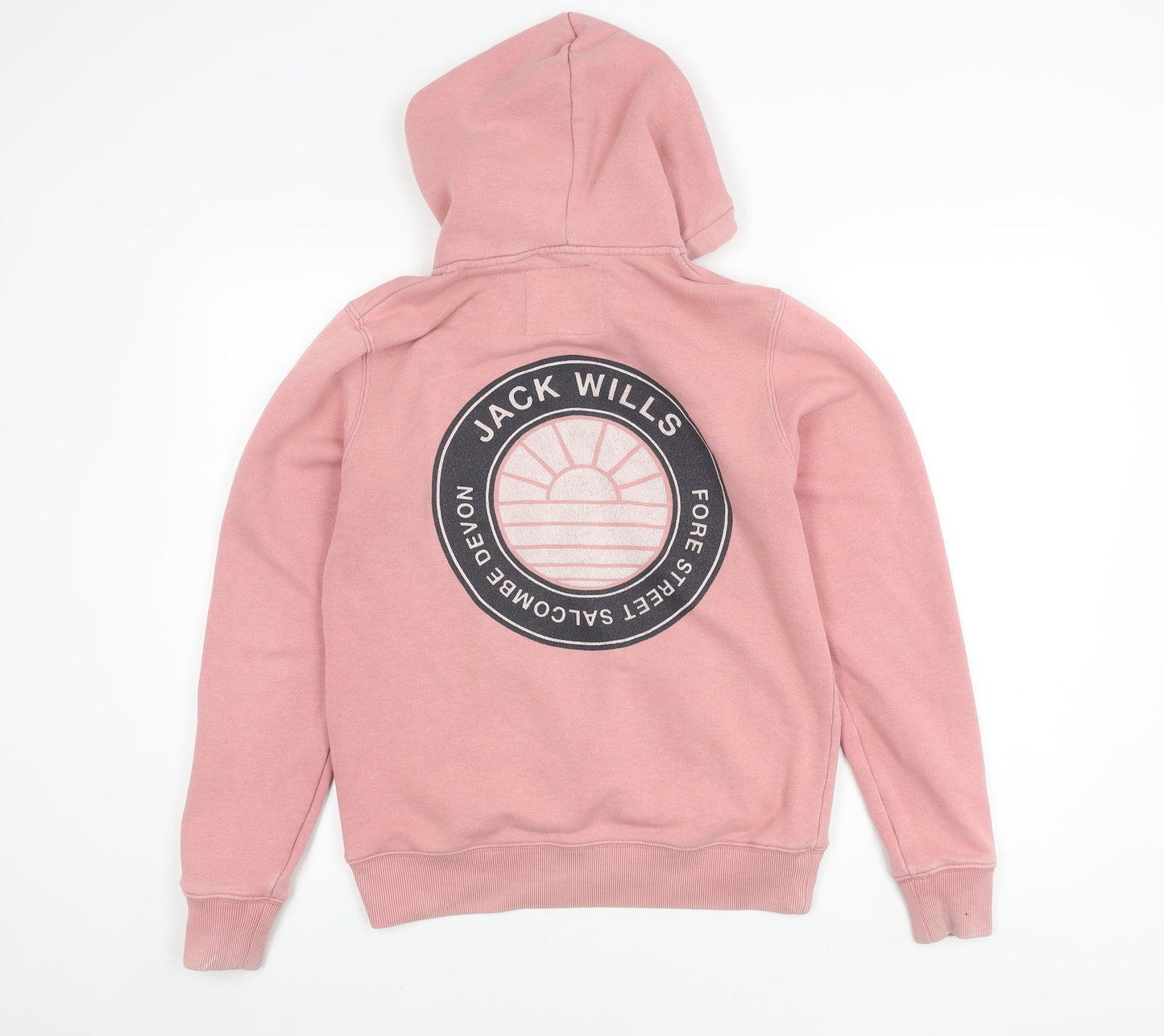 Jack Wills Womens Pink UK 14 Zip Hoodie Jacket with Logo