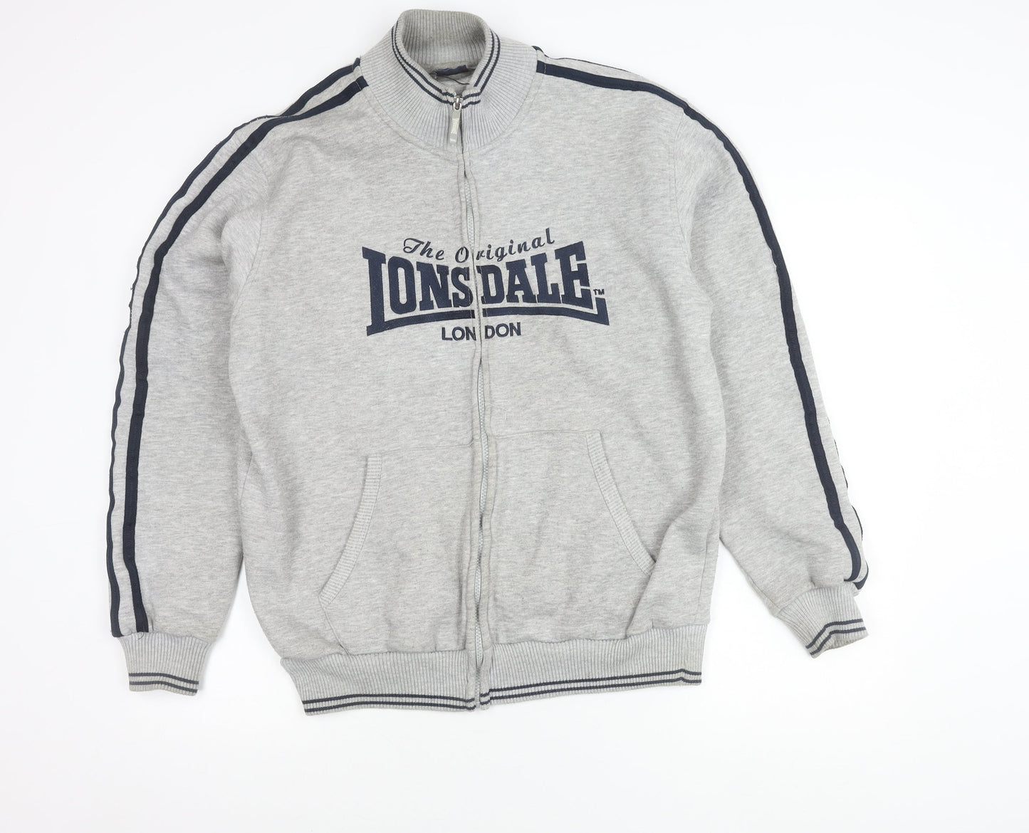 Lonsdale Men’s Grey Medium Full Zip Logo Sports Jacket