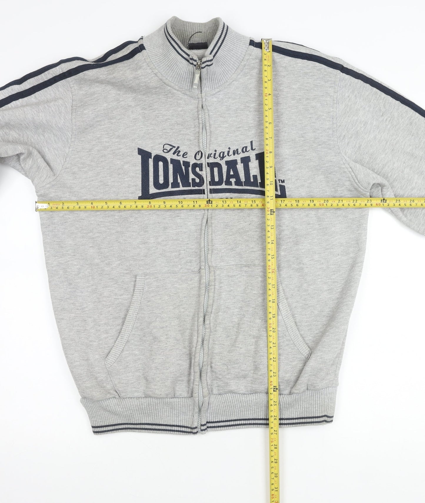 Lonsdale Men’s Grey Medium Full Zip Logo Sports Jacket
