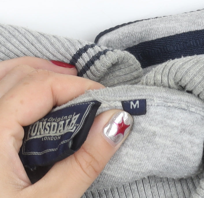 Lonsdale Men’s Grey Medium Full Zip Logo Sports Jacket