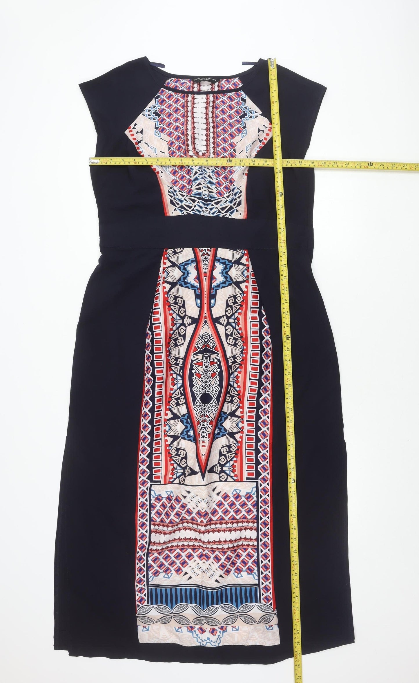 Dorothy Perkins Womens Multicoloured Size 16 Sheath Knee Length Dress