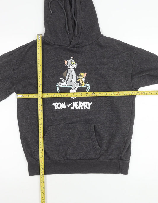 Tom and Jerry Womens Grey Pullover Hoodie 2XS Regular Fit
