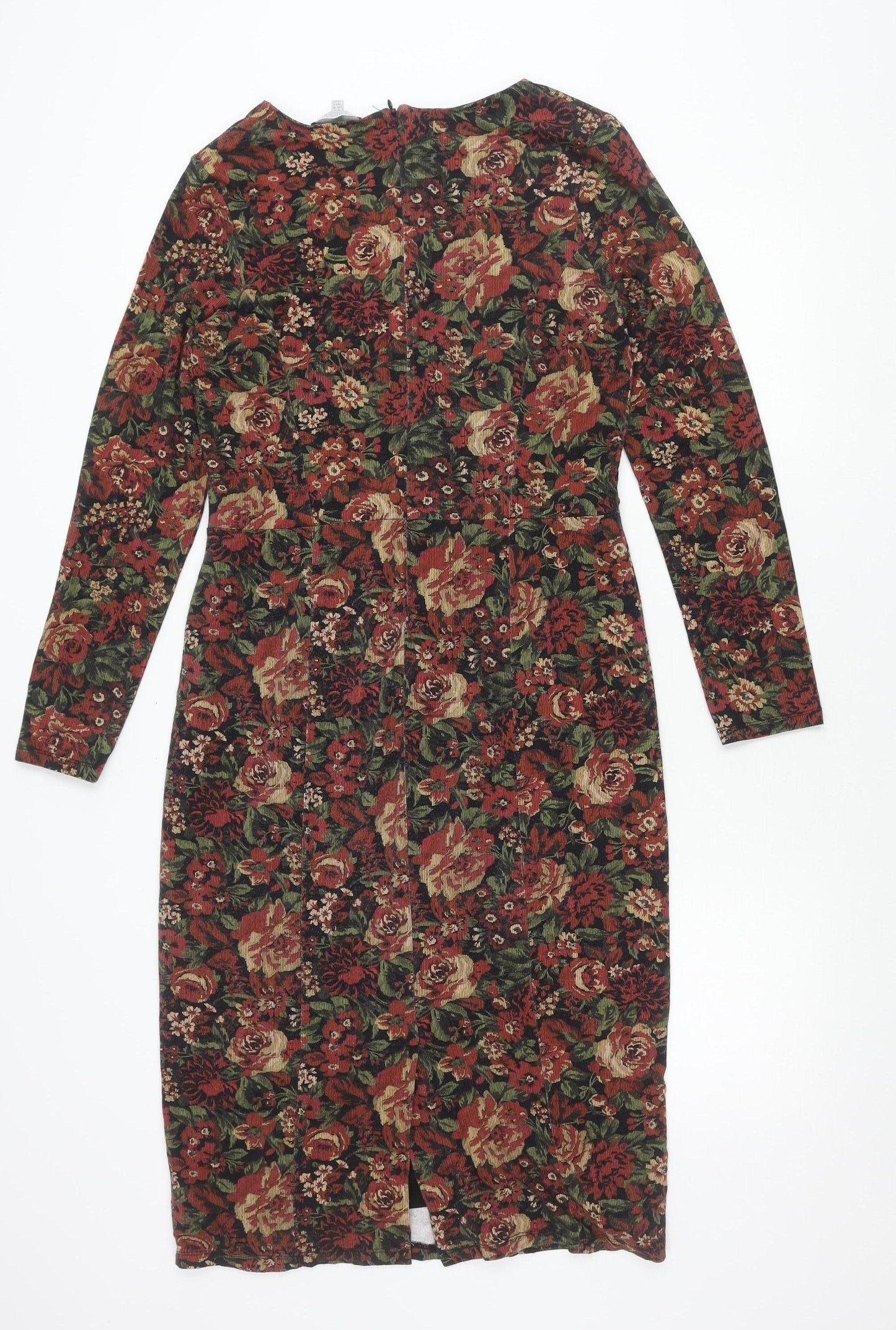 Laura Ashley Women’s Floral Sheath Dress UK 12 Multicoloured Long Sleeve