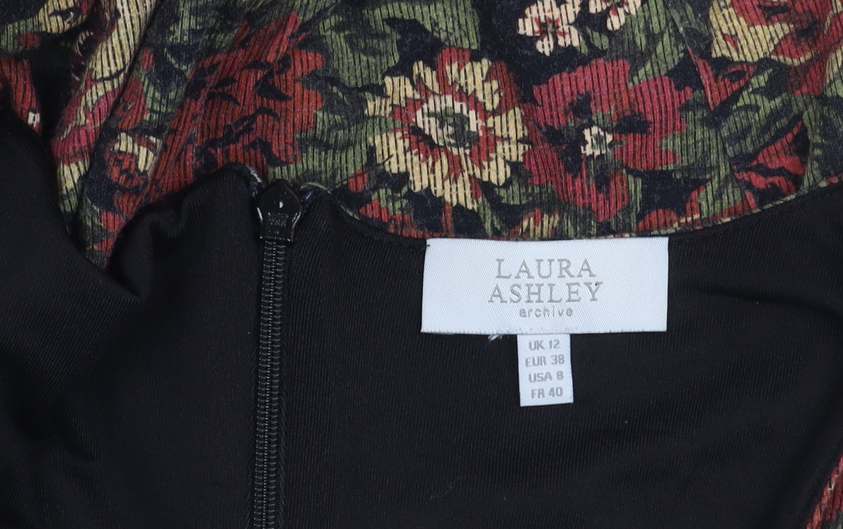 Laura Ashley Women’s Floral Sheath Dress UK 12 Multicoloured Long Sleeve