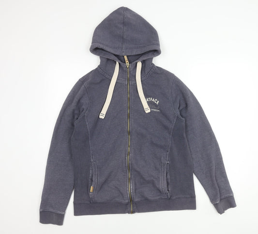 FatFace Women’s Blue Hoodie Jacket Size 16 Cotton Blend Casual Zip Up