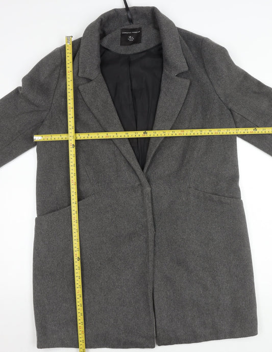 Dorothy Perkins Women’s Grey Size 14 Mid-Length Coat Workwear